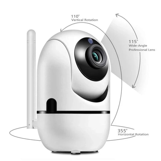 1080P WiFi Pan Tilt Smart Home Camera with Two-Way Audio, Cloud Storage and Baby Monitor Security Features
