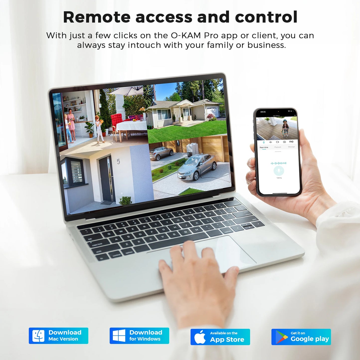 Mini PTZ Wifi Camera 4MP 2K ICsee Surveillance Camera 5X Digital Zoom HD Night Vision Human Detection Home Security Protection