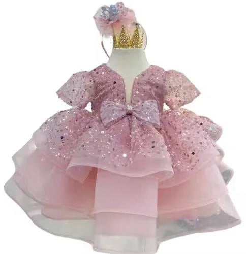 High Quality Princess Layered Dress for Girls for Kids' Birthday Parties Handmade in Vietnam