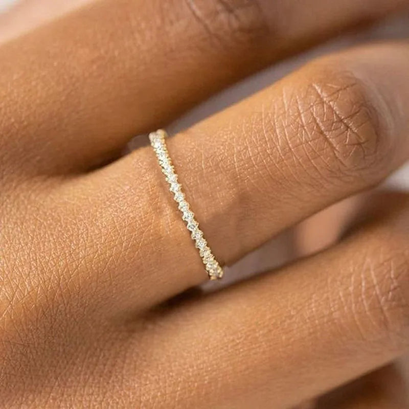New INS Gold Color Noble Trend Dainty Rings For Women Entry Lux Zircon Midi Finger Rings For Girl Anniversary Jewelry KAR229