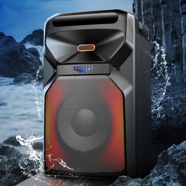 Portable Wireless for Speaker with RGB LED Lights and DC Powered for Outdoor Parties