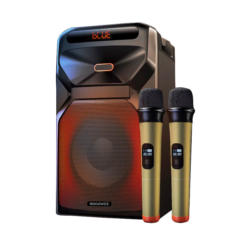 Portable Wireless for Speaker with RGB LED Lights and DC Powered for Outdoor Parties