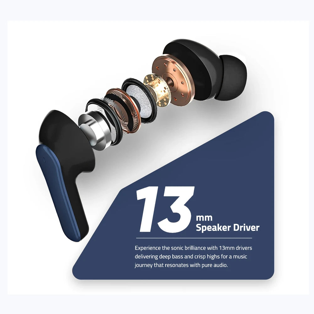 Good Quality Quad Mic ENC Earbuds Custom Brand TWS Smart AI Noise Cancelling Earphone With ANC Dual Pairing and APP Options