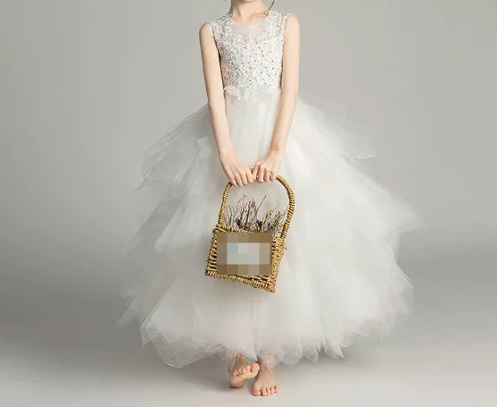 Girls' Costume Party Christmas Long Dresses for Formal Wedding Elegant Ball Gown Children Pink Dress Clothes