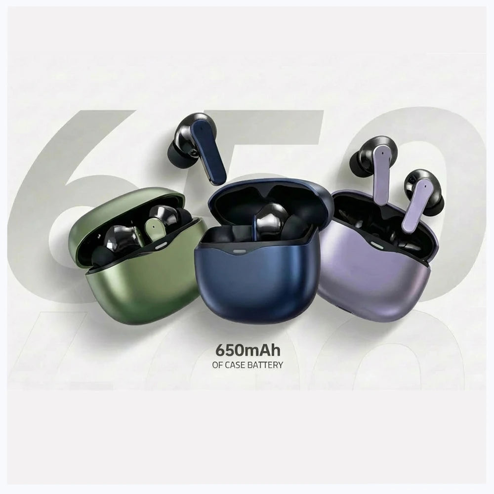 Good Quality Quad Mic ENC Earbuds Custom Brand TWS Smart AI Noise Cancelling Earphone With ANC Dual Pairing and APP Options