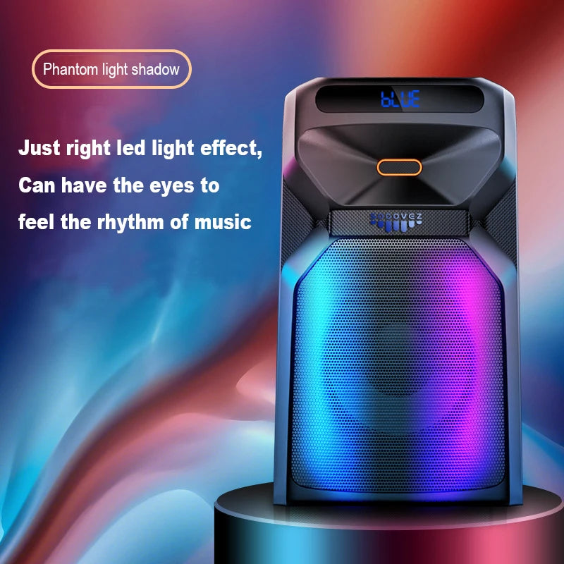 Portable Wireless for Speaker with RGB LED Lights and DC Powered for Outdoor Parties
