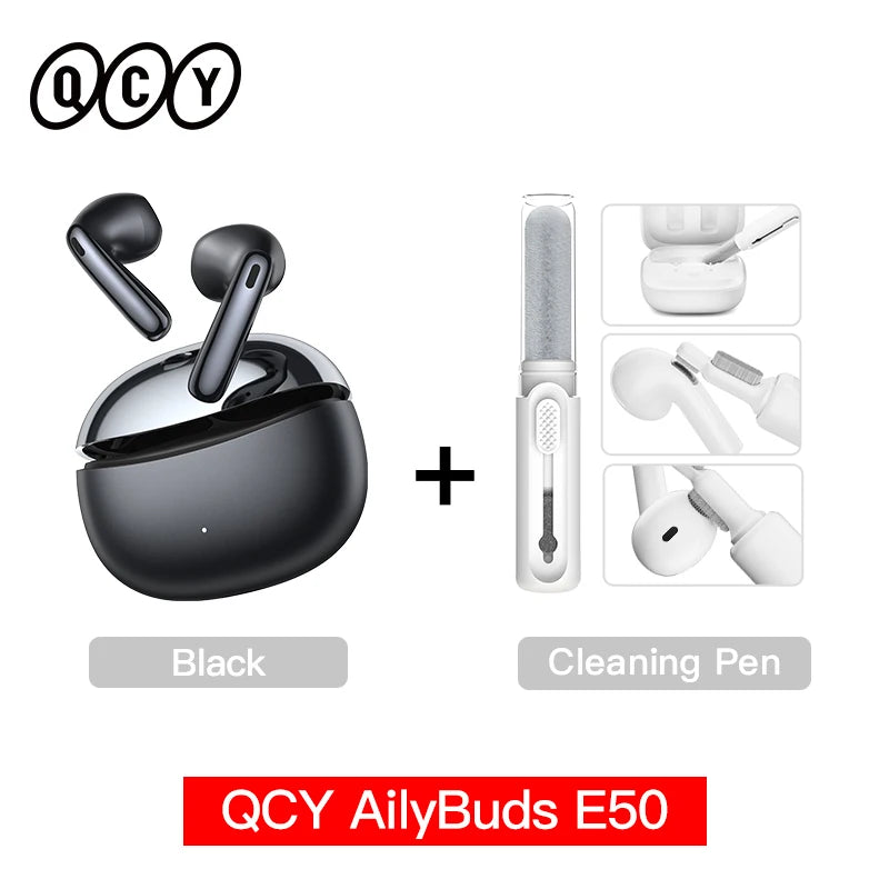 QCY AilyBuds E50 HT11 Wireless Earphones Hi-Res Adaptive Hybrid ANC Headphone Bluetooth 6.0 Spatial Sound Earbuds 11mm Drivers
