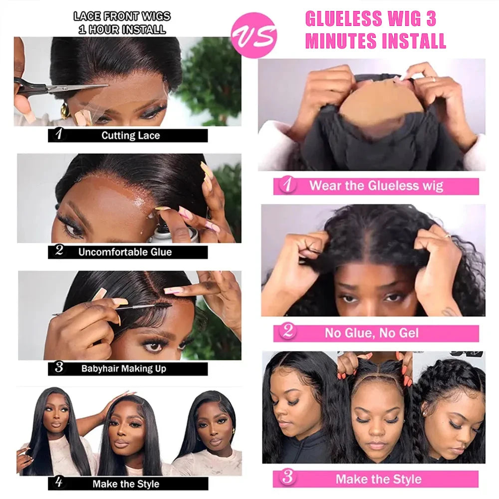 13x4 13x6 Deep Wave Transparent Lace Front Human Hair Wigs Glueless Wigs Human Hair Ready To Wear 6x4 5X5 Closure Wig Preplucke