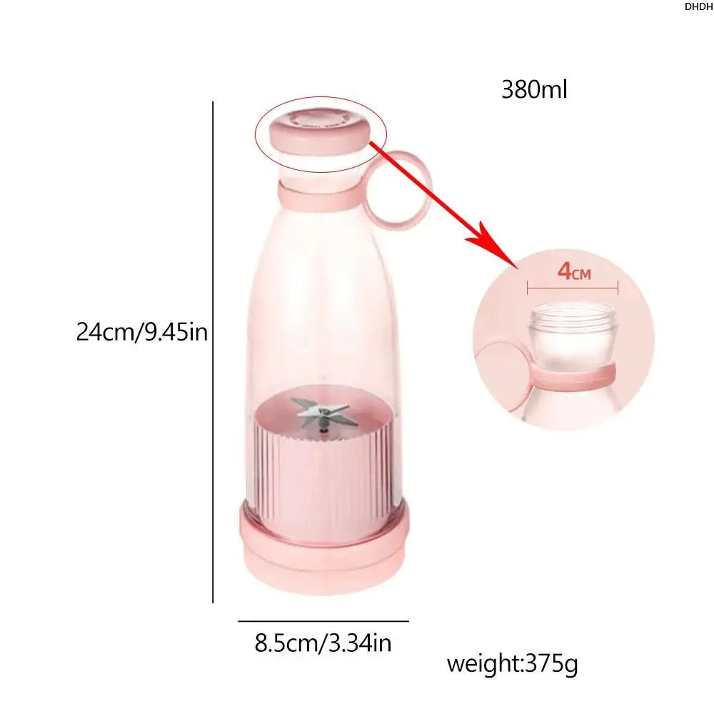 Mini Juice Blender Portable Rechargeable Blender Electric USB Fresh Fruit Juicer 6-Blade Smoothie Ice Maker