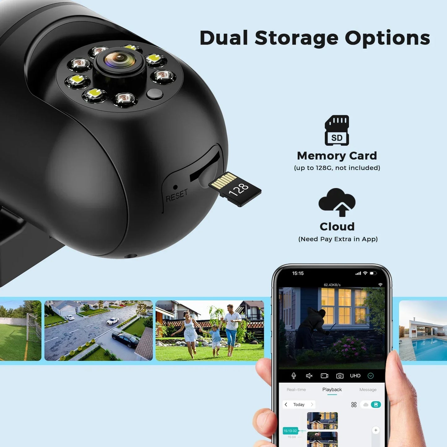 Mini PTZ Wifi Camera 4MP 2K ICsee Surveillance Camera 5X Digital Zoom HD Night Vision Human Detection Home Security Protection