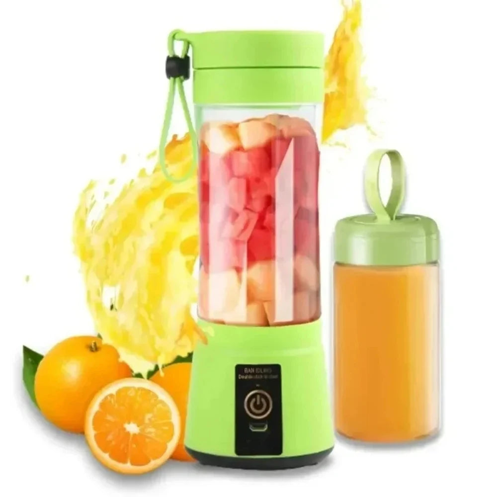 Portable USB Rechargeable Electric Juice Extractor Cup, 6-Leaf Blade Automatic Mini Juicer Blender, Lightweight Fruit Mixer for