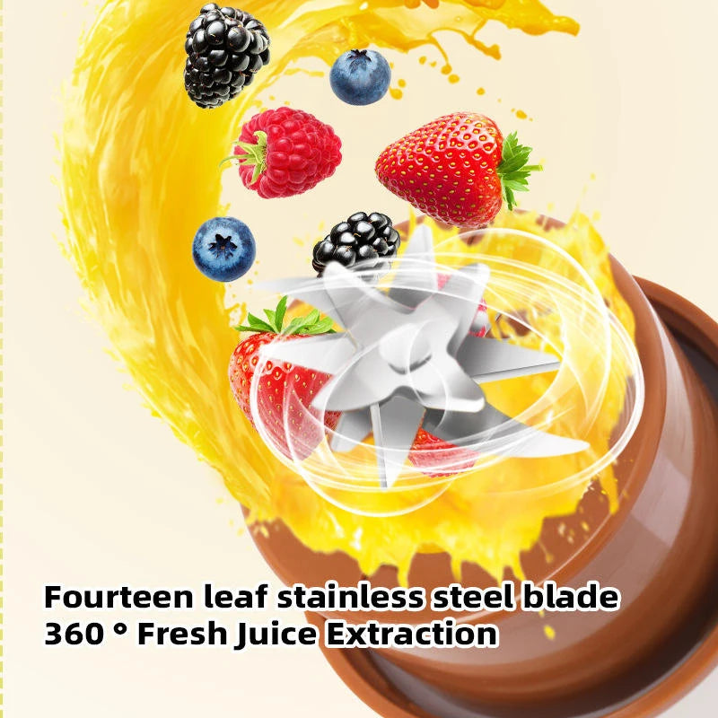 Portable Mini Blender USB Rechargeable Juicer Cup Electric Fruit Mixer Home Travel Outdoor Personal Smoothie Juice Maker